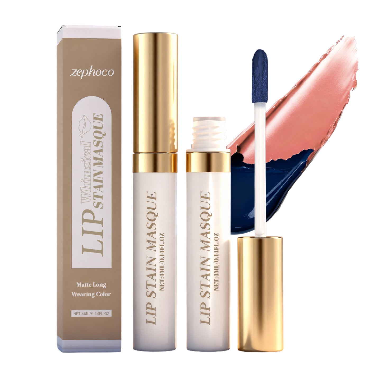 Zephoco Lip Stain Masque – Matte Long-Wearing Lip Color with Precision Applicator