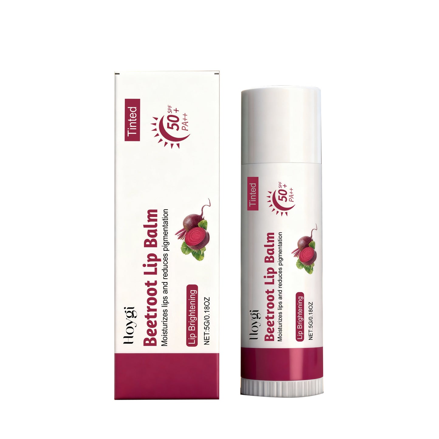 Hoygi Beetroot Tinted Lip Balm SPF 50 PA++ – Lightweight, Non-Sticky & Lip-Enhancing Care
