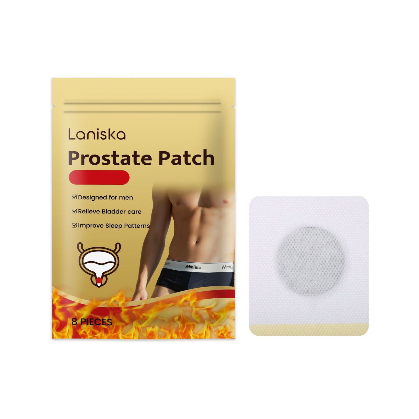 Laniska Prostate Care Patch – Gentle Warming Body Wellness Patch for Daily Comfort 8 Pieces