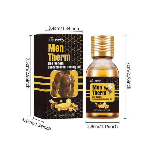 Ximonth Men Therm Warming Massage Oil – Bee Extract Comfort Care • Skin Soothing & Daily Body Wellness (15ml)