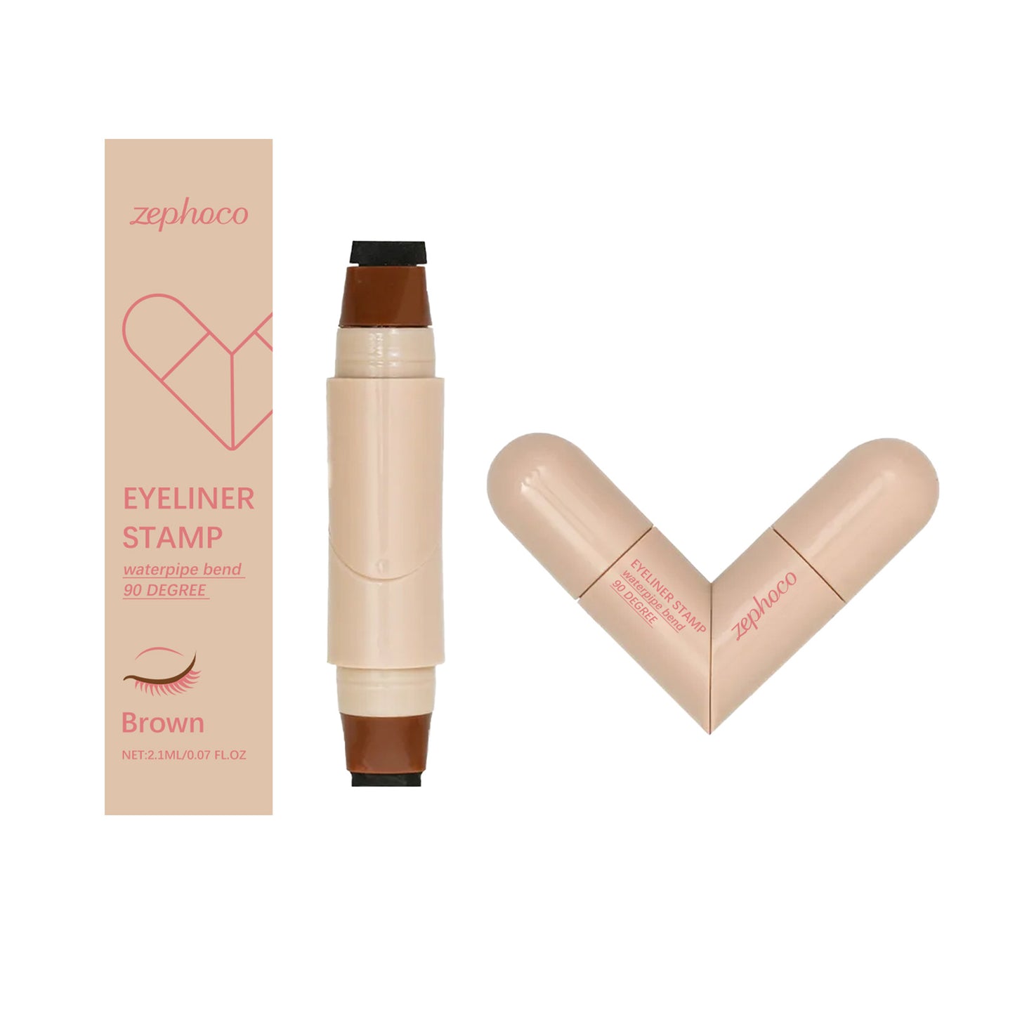 Sello delineador de ojos Zephoco – Dúo de sello y delineador de ojos alados de 90°