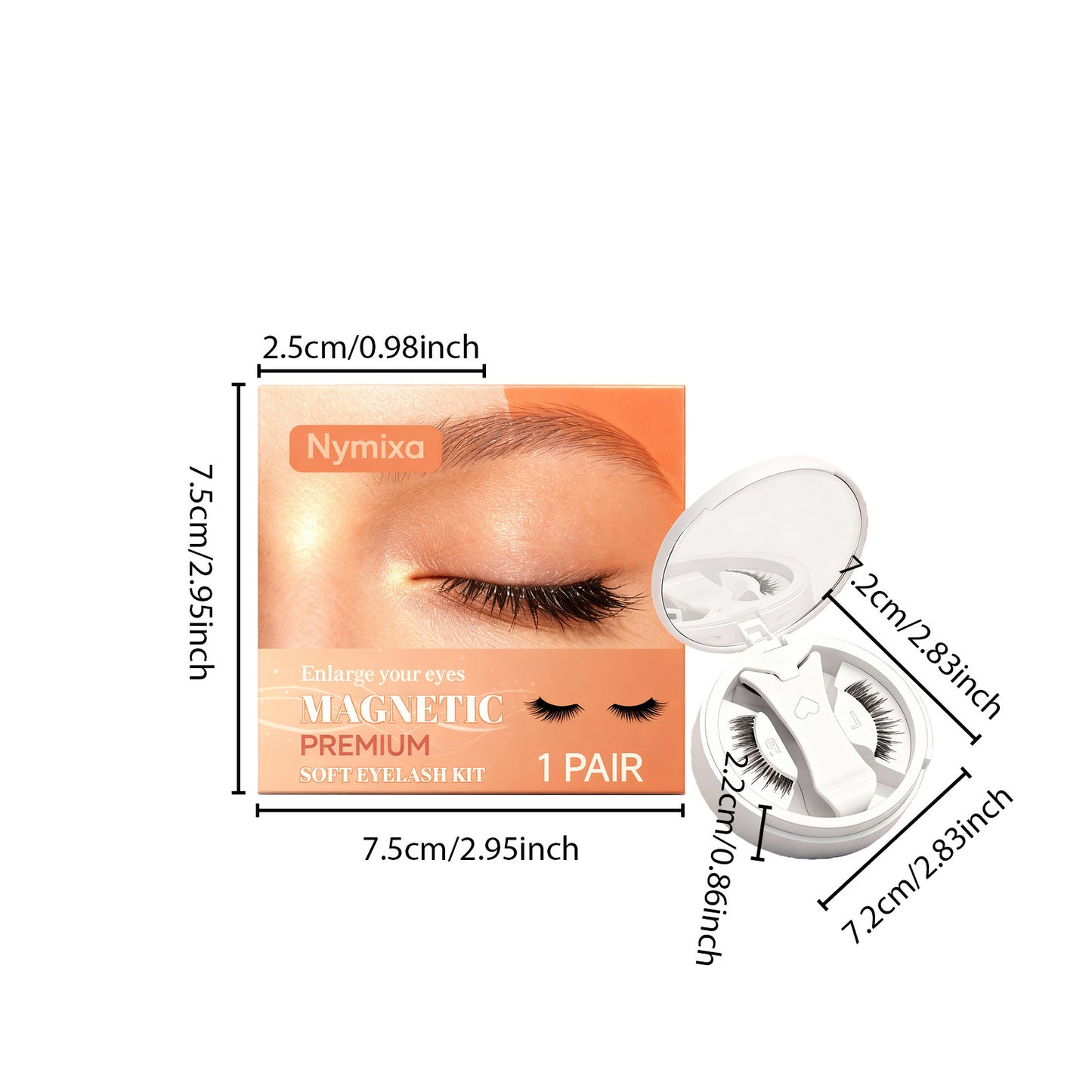 Nymixa Magnetic False Eyelashes Kit with Storage Case – Reusable No-Glue Lash Set