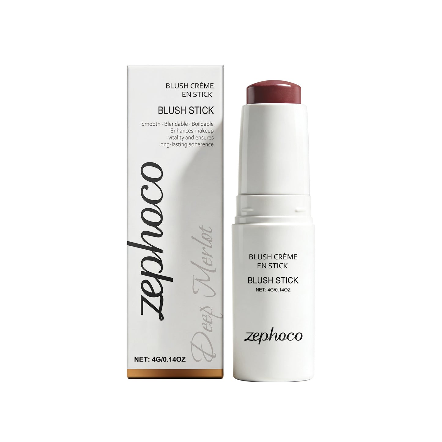Zephoco Cream Blush Stick: Maquillaje suave y difuminable con brillo natural para mejillas y labios