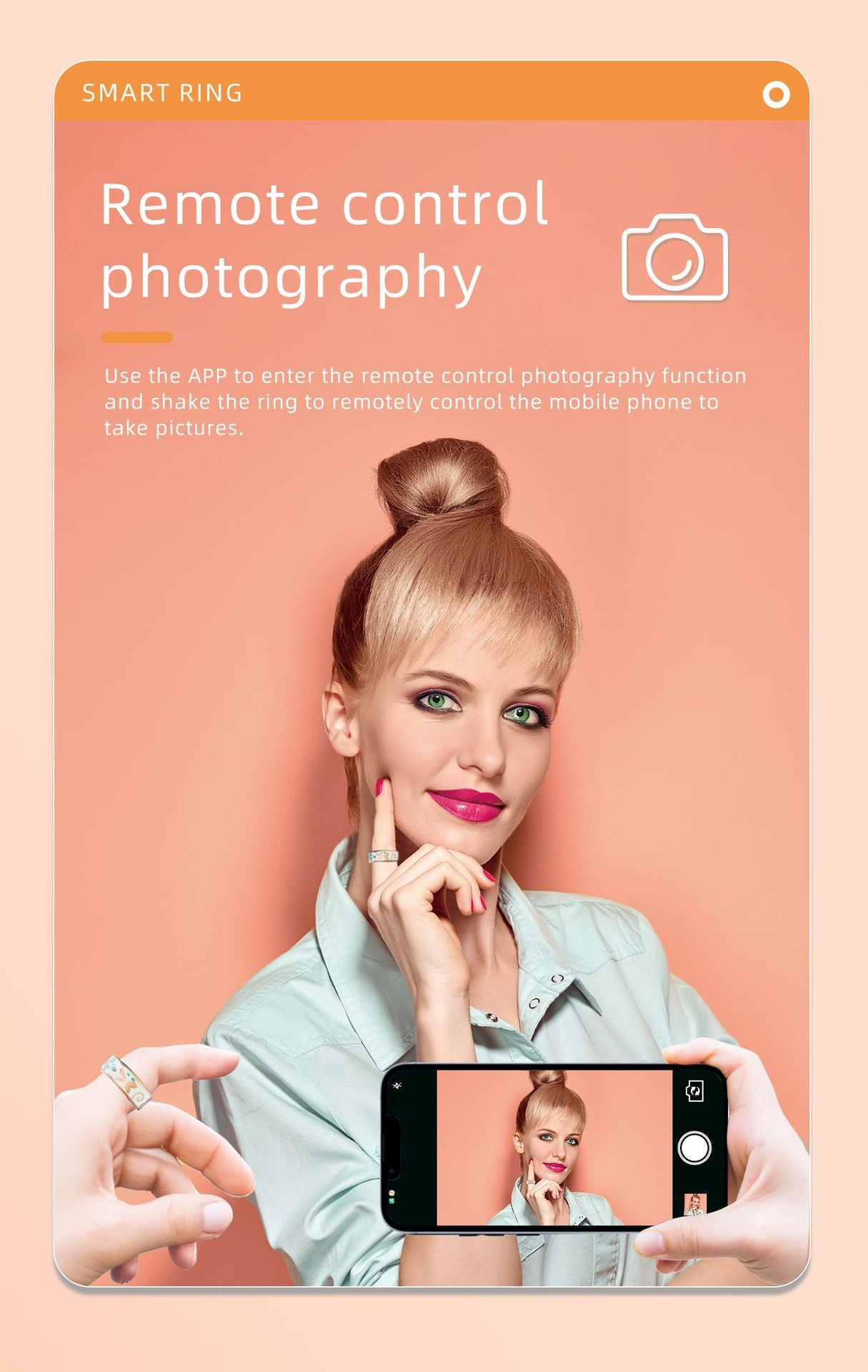 R18 Smart Health Ring for Women – Enamel Design, Wellness & Activity Tracking