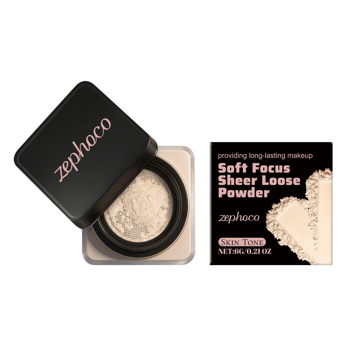 Zephoco Soft Focus Sheer Loose Setting Powder – Lightweight Oil-Control Makeup Finish