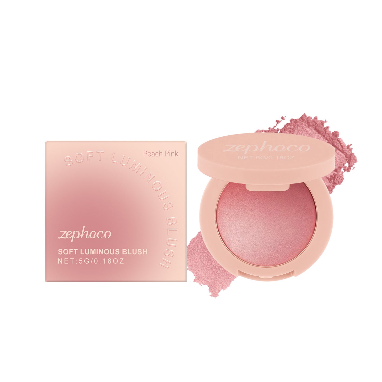Zephoco Soft Luminous Blush – Blush poudre scintillante légère au fini éclat naturel