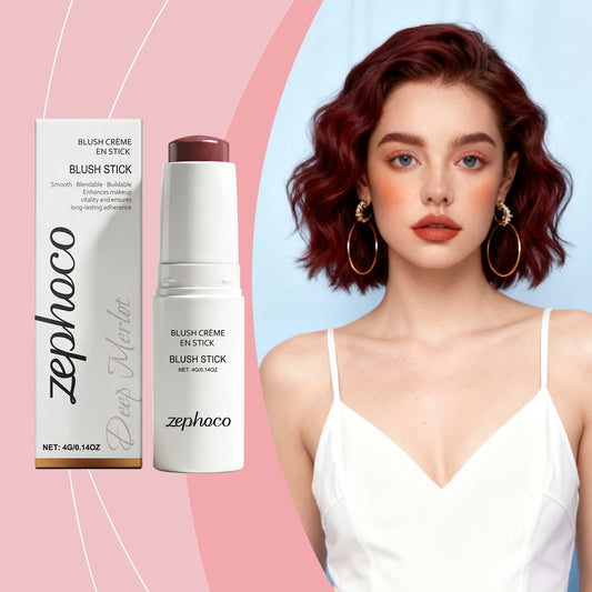 Zephoco Cream Blush Stick – Smooth Blendable Natural Glow Makeup for Cheeks & Lips