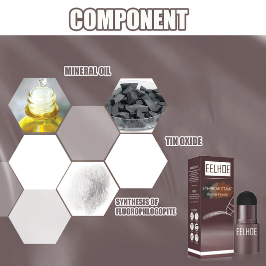 Kit de sellos para cejas EELHOE Lazy Brow (caja negra) | Polvos para cejas resistentes al agua y relleno para la línea del cabello