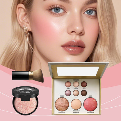 Palette de maquillage tout-en-un Zephoco – Fard à paupières, blush et highlighter avec pinceau pour une utilisation quotidienne et pour offrir