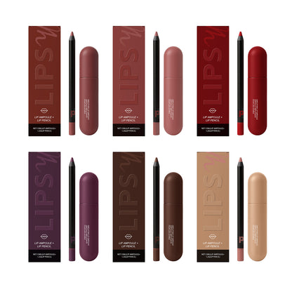 Duo Ampoule à Lèvres et Crayon à Lèvres – Définition Lisse Longue Tenue