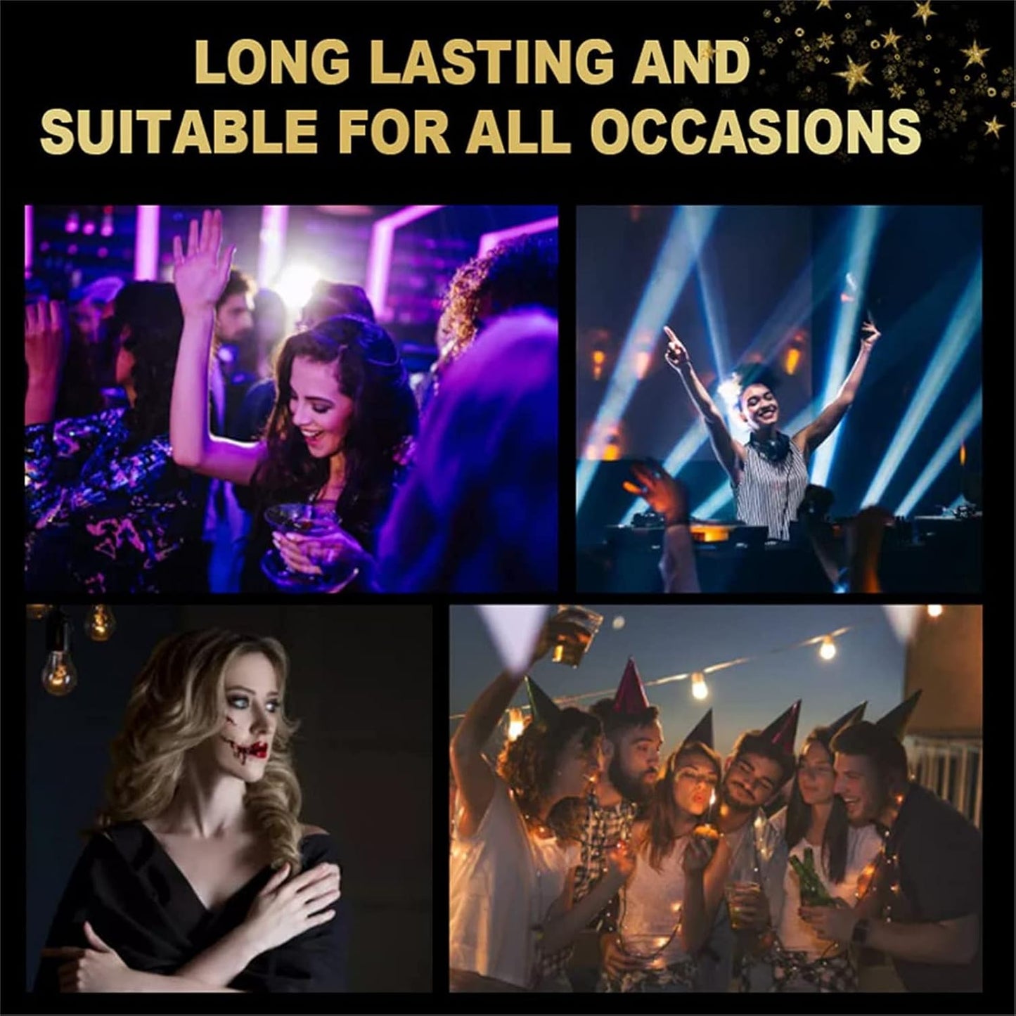 EELHOE Self-Adhesive Eyeliner & Eyelash Stickers – 5 Glitter Colors, No Glue, Reusable Eye Makeup Strips