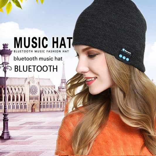 Bluetooth Music Beanie Hat – Wireless Headphone Knit Hat with Built-In Speakers & Mic