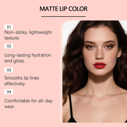 Zephoco Matter Lip Color – Smooth Matte Finish for Defined, Comfortable Lips