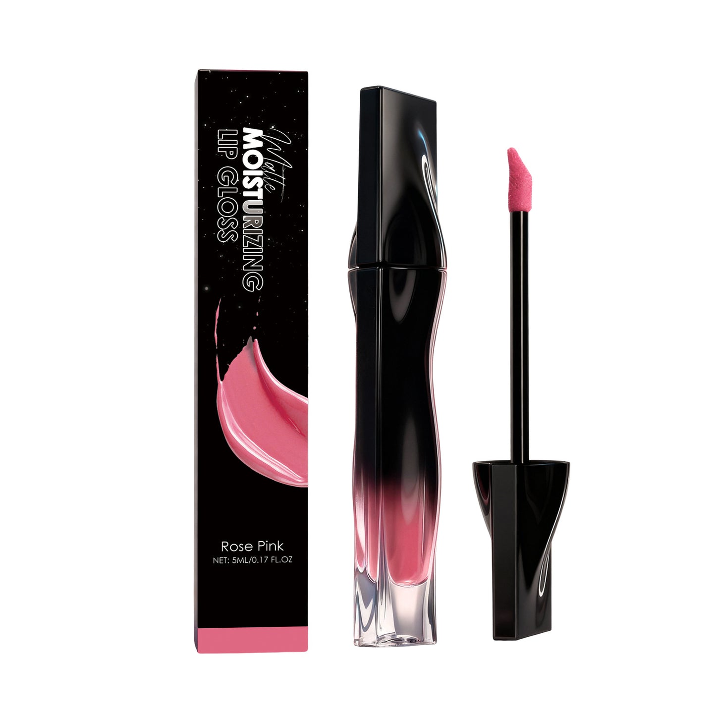 Zephoco Matte Moisturizing Lip Gloss – Soft Matte Lip Color with Precision Brush
