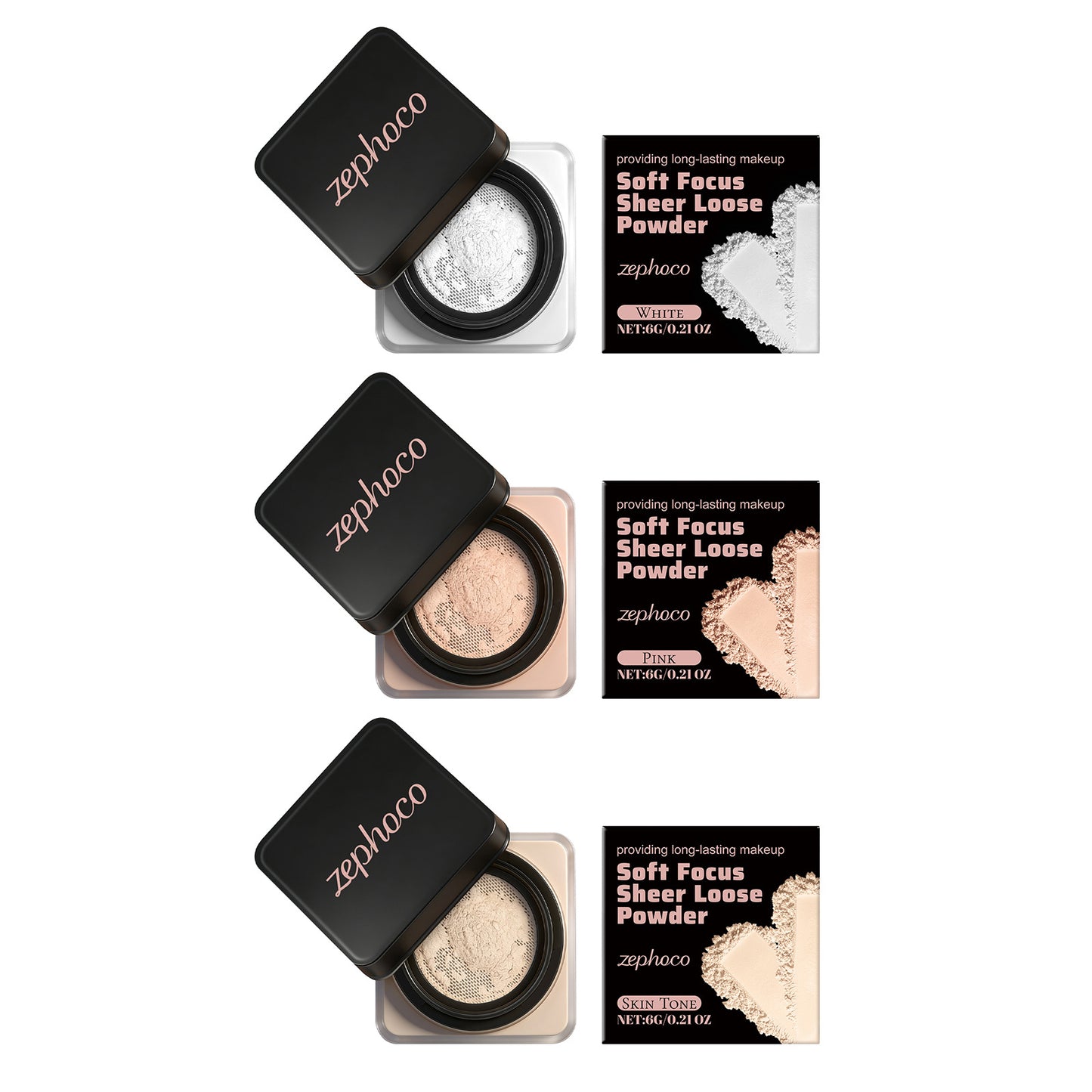 Zephoco Soft Focus Sheer Loose Setting Powder – Lightweight Oil-Control Makeup Finish