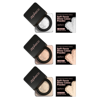 Zephoco Soft Focus Sheer Loose Setting Powder – Lightweight Oil-Control Makeup Finish
