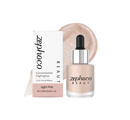 Zephoco Concentrated Liquid Highlighter – Light Brown / Light Gold / Light Pink Glow Drops