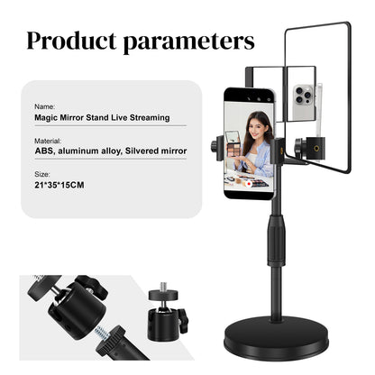 Magic Mirror Phone Stand – Adjustable Desktop Live Streaming & Filming Stand