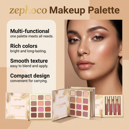 Zephoco Eyeshadow Mini Palette – Rich Pigment & Long-Lasting Smooth Finish