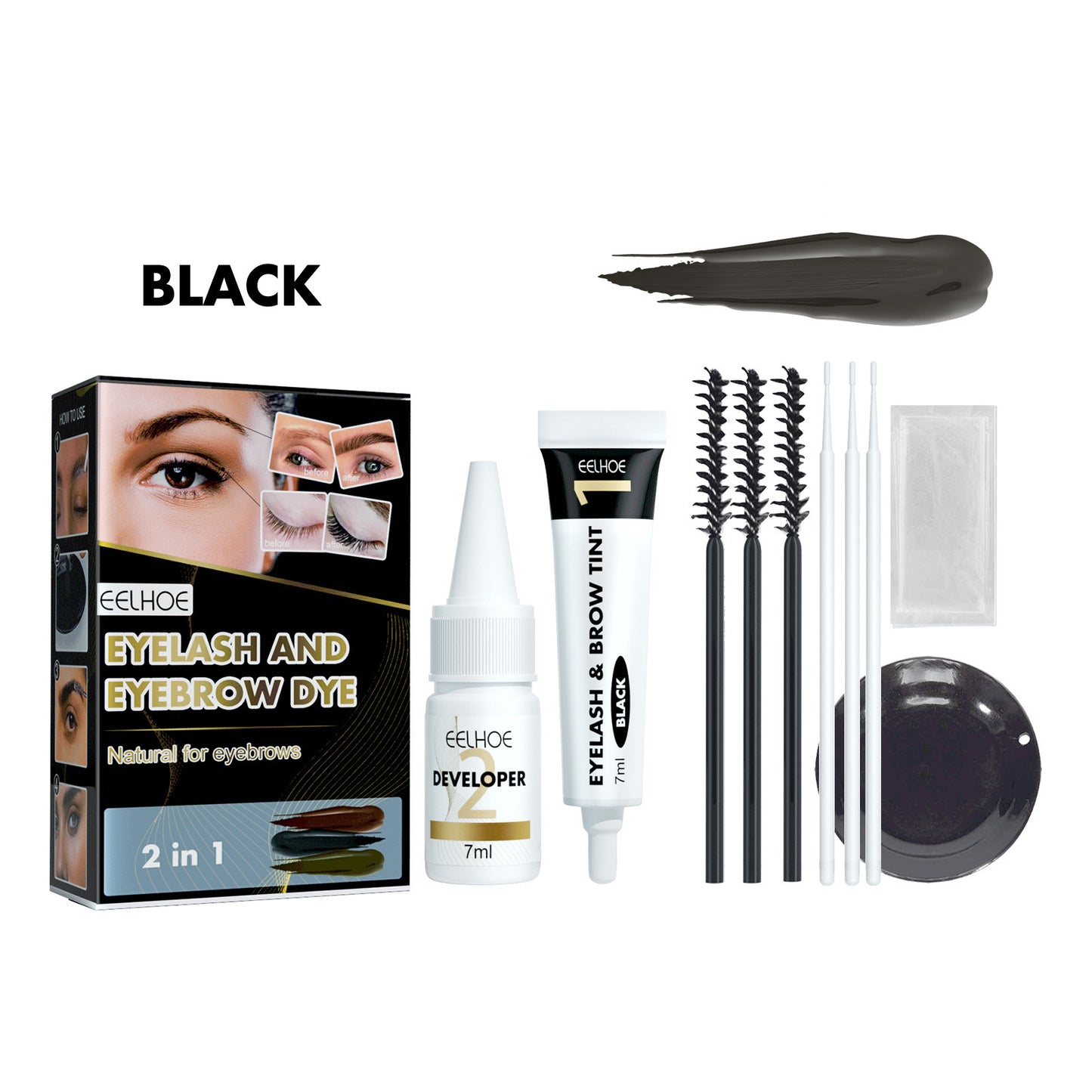 EELHOE 2-in-1 Eyelash & Eyebrow Tint Kit – Long-Lasting Color & Easy Application