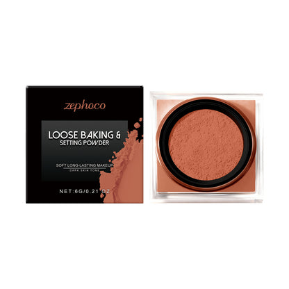 Zephoco Loose Baking & Setting Powder – Soft Focus Makeup Finish for Natural Coverage