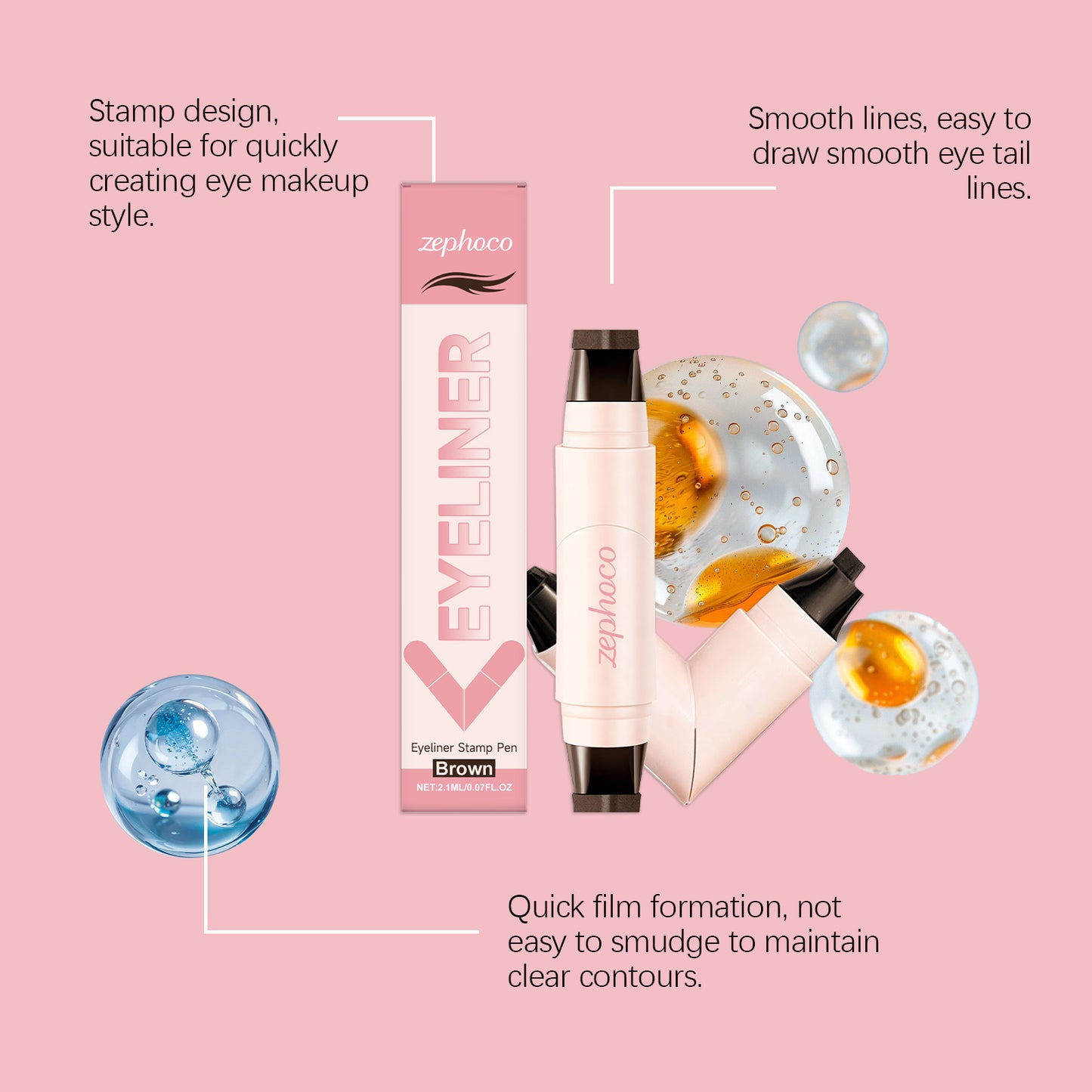 Zephoco Eyeliner Stamp Pen – Quick Winged Eye Makeup Tool