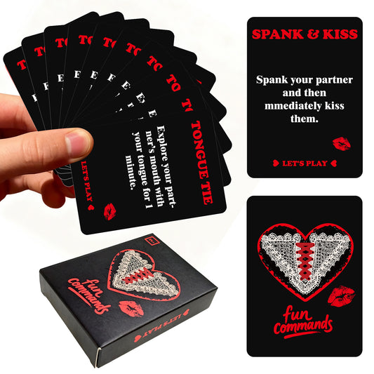 Couples Flirty Command Game Cards – Intimate & Playful Party Fun (50 Cards) (18+)