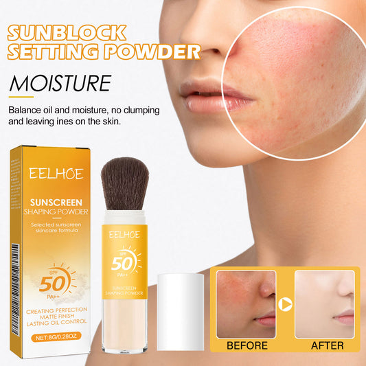 EELHOE SPF50 PA++ Sunscreen Shaping Powder Brush – Matte Oil Control Setting Powder