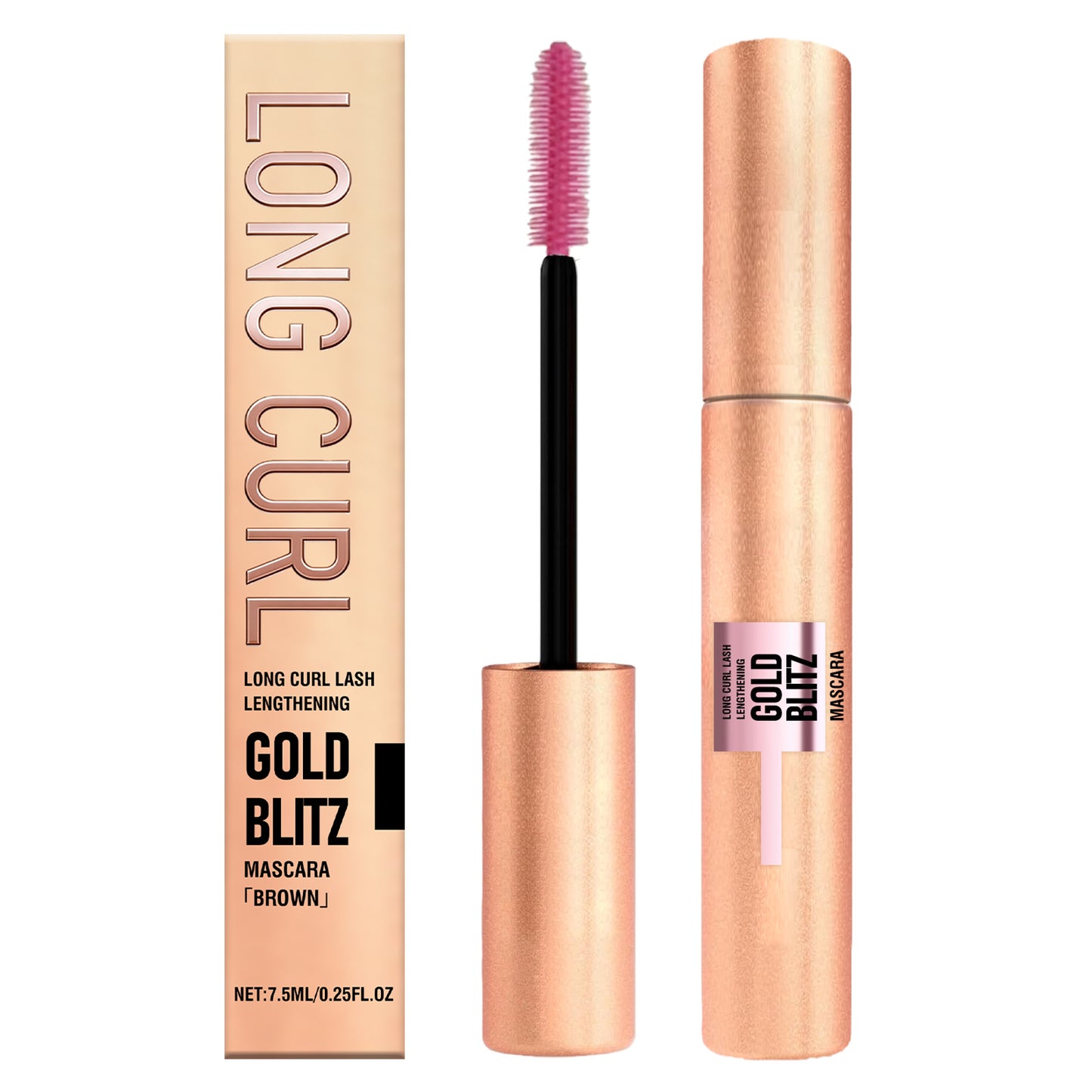Zephoco Gold Blitz Lightweight Mascara – Buildable Lash Definition & Shimmer Finish