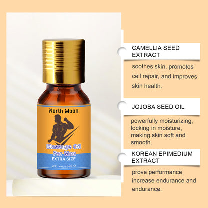 North Moon Men’s Massage Oil – Lightweight Hydrating Body Care Oil for Daily Use (10ml)