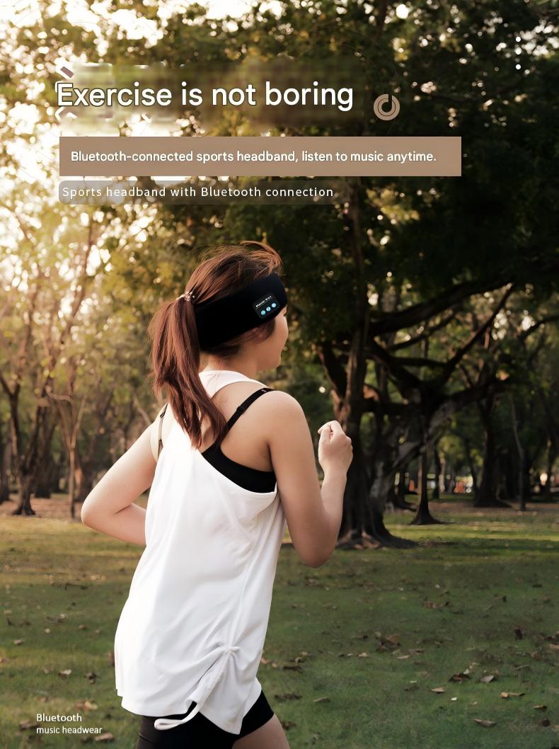 Bandeau musical Bluetooth – Accessoire de sport sans fil pour la course à pied, la salle de sport et les entraînements en extérieur