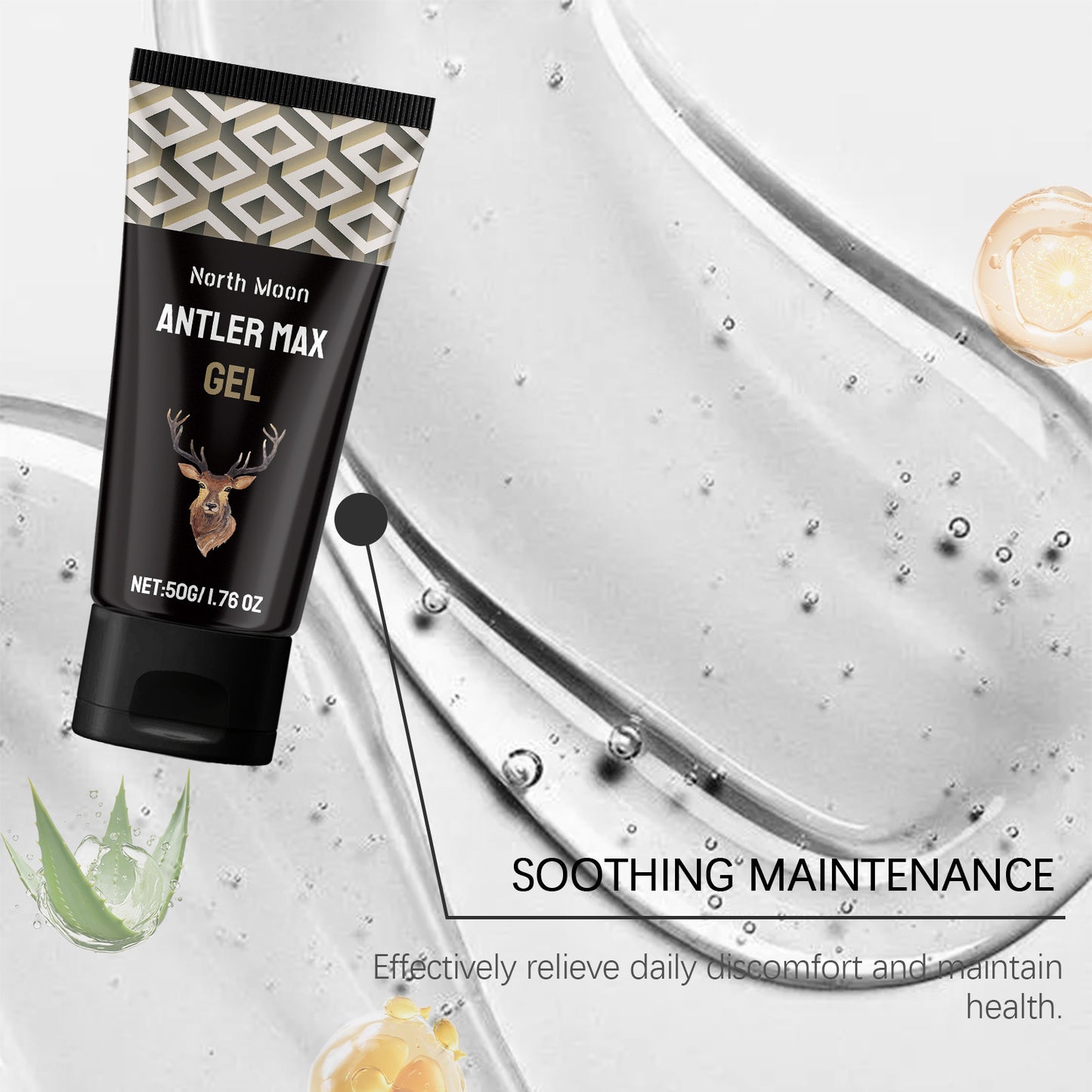 North Moon Antler Max Gel – Lightweight Hydrating Body Care Gel for Daily Massage (50g)