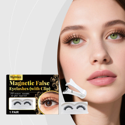 Nymixa Magnetic False Eyelashes with Clip – Reusable No-Glue Lash Set