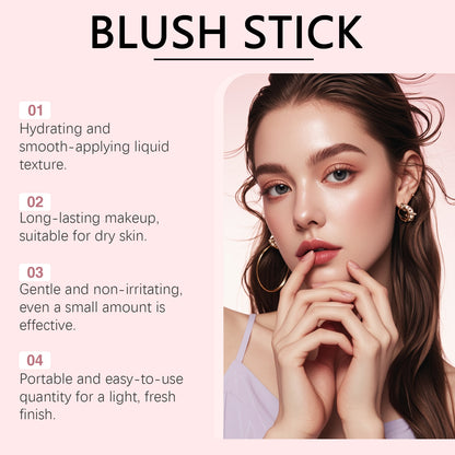 Zephoco Cream Blush Stick: Maquillaje suave y difuminable con brillo natural para mejillas y labios