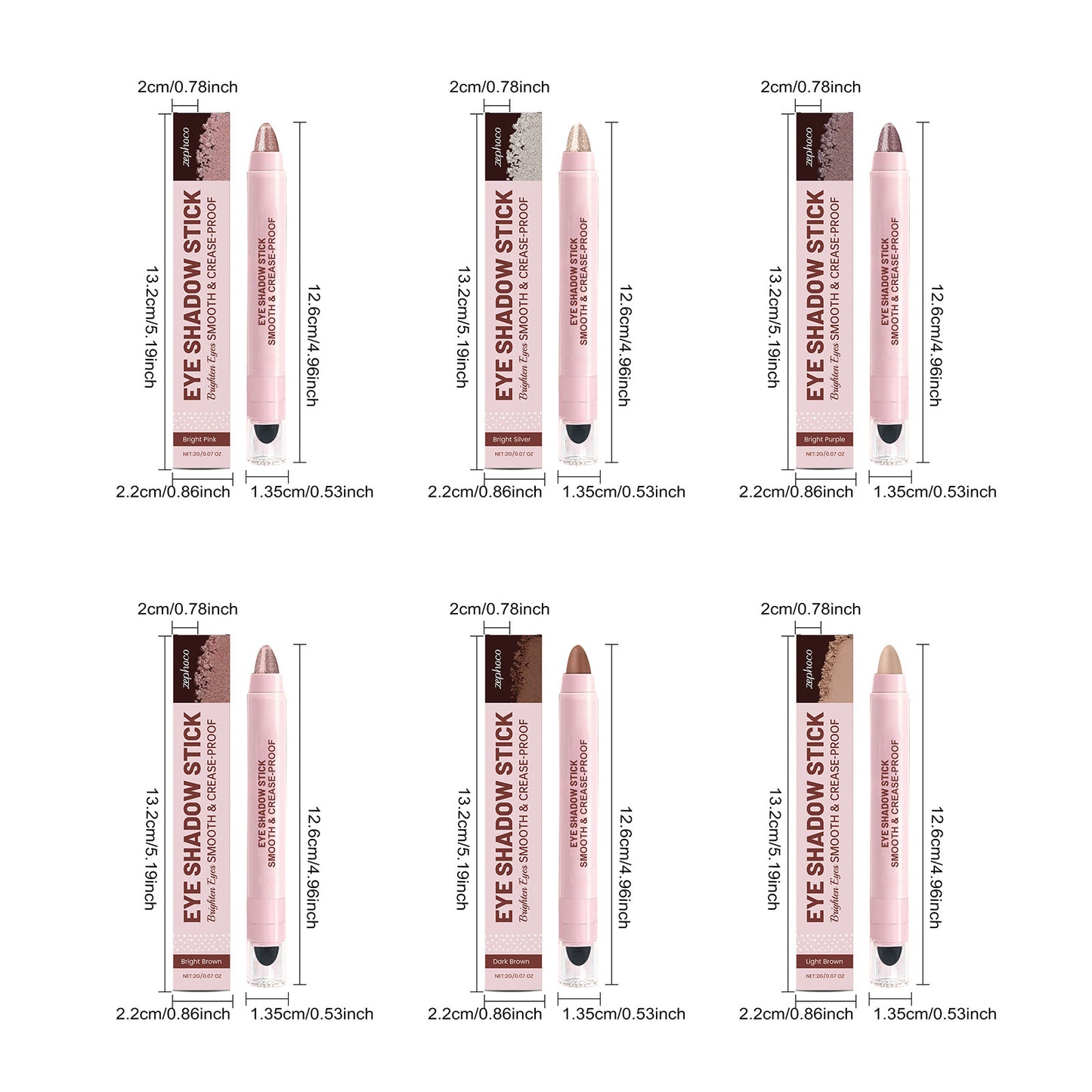 Sombra de ojos en barra multiusos Zephoco: fórmula de mezcla suave, duradera y que no se corre.