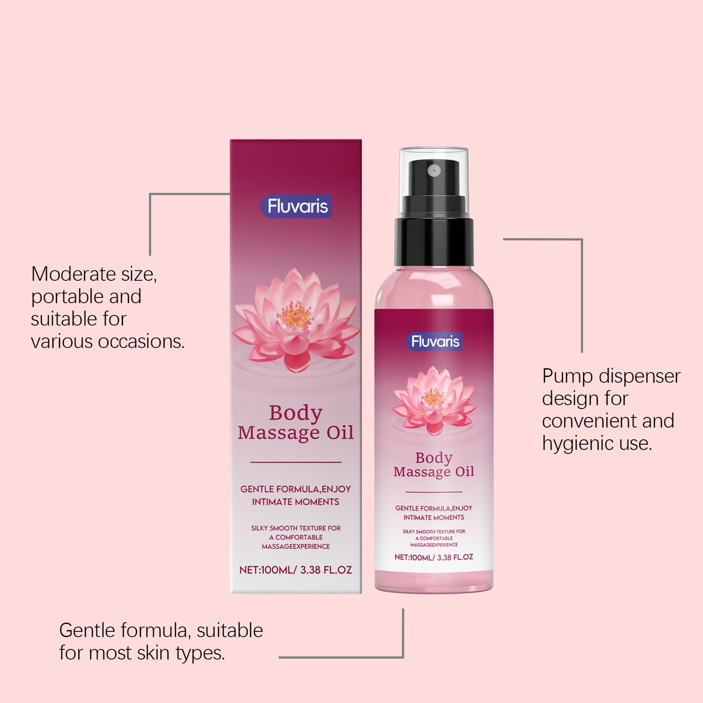 Fluvaris Body Massage Oil | Lightweight Hydrating Skin Care Formula | 100ml