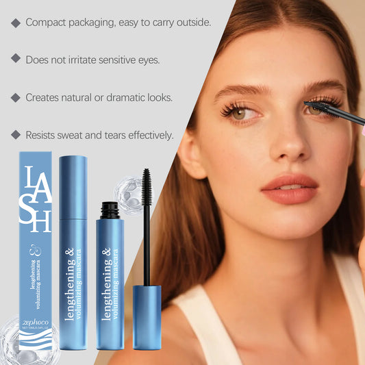 Zephoco Lash Lengthening & Volumizing Mascara – Lightweight Waterproof Long-Lasting Formula