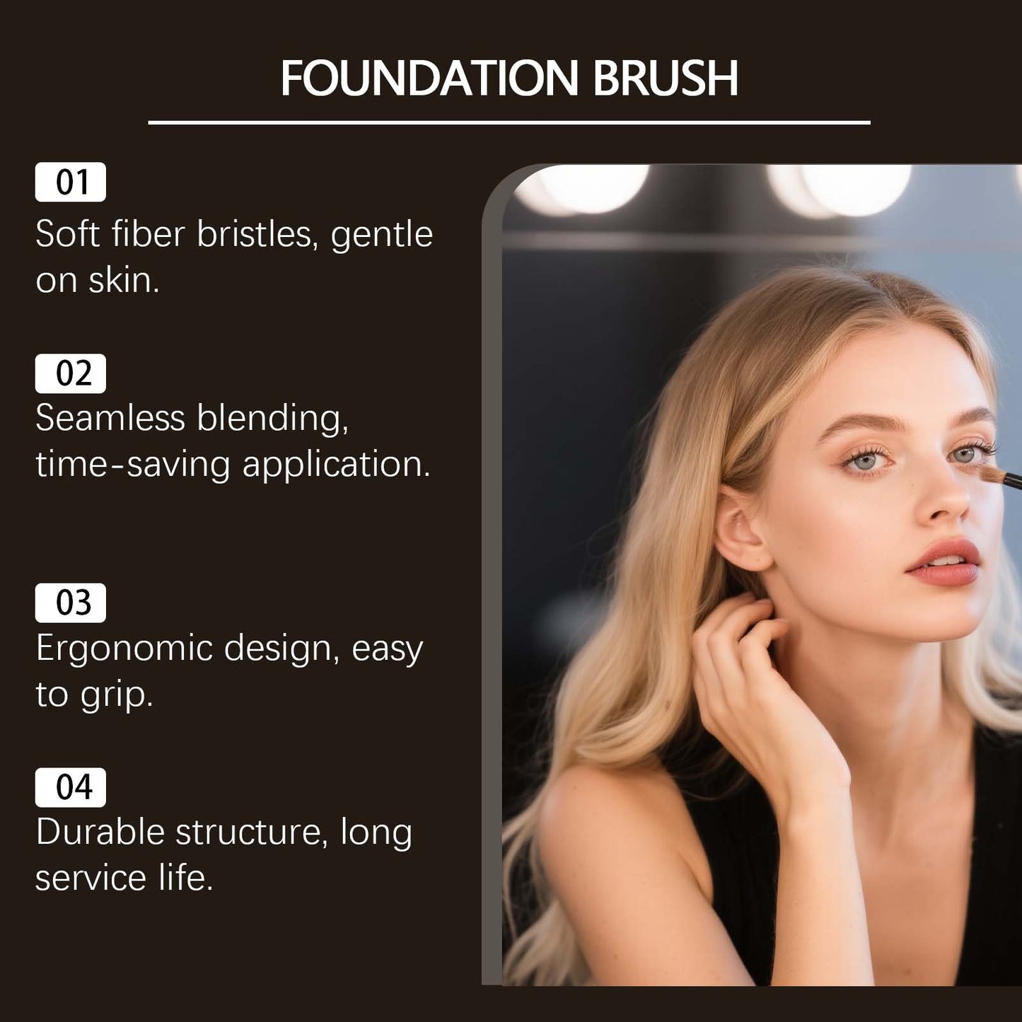 Professional Angled Face Makeup Brush – Foundation & Contour Blending Tool