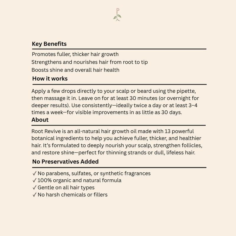 Aceite revitalizante para el cabello Root Revive – Aceite capilar nutritivo para el cuero cabelludo (118 ml)