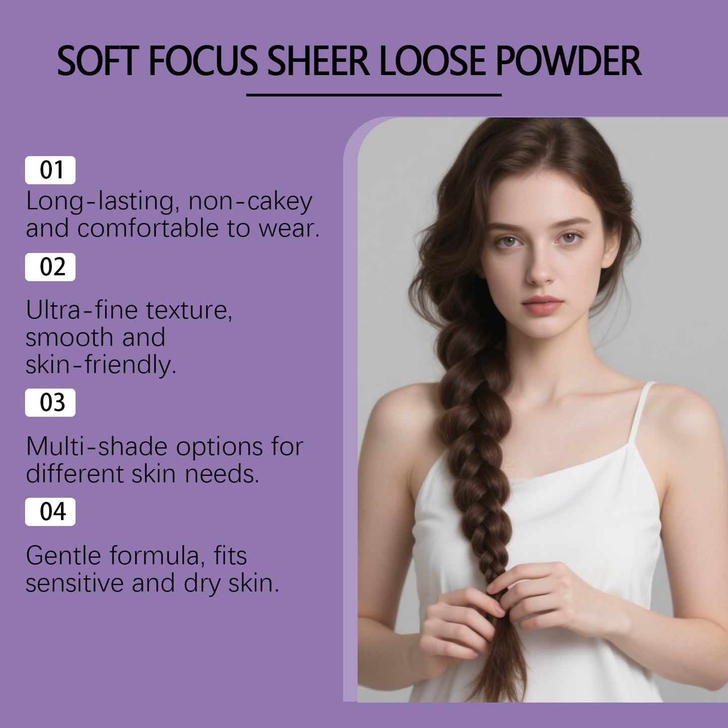 Zephoco Soft Focus Sheer Loose Setting Powder – Lightweight Oil-Control Makeup Finish