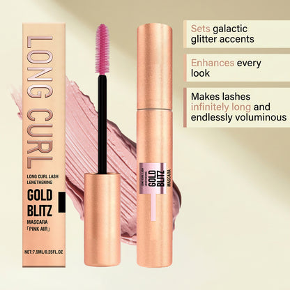 Zephoco Gold Blitz Lightweight Mascara – Buildable Lash Definition & Shimmer Finish
