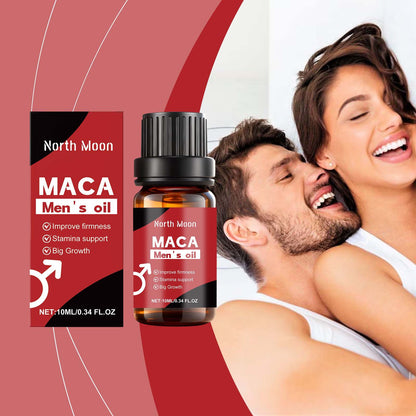 North Moon Maca Men’s Massage Oil – Lightweight Hydrating Intimate Care Oil • Fast Absorbing • Non-Greasy (10ml)