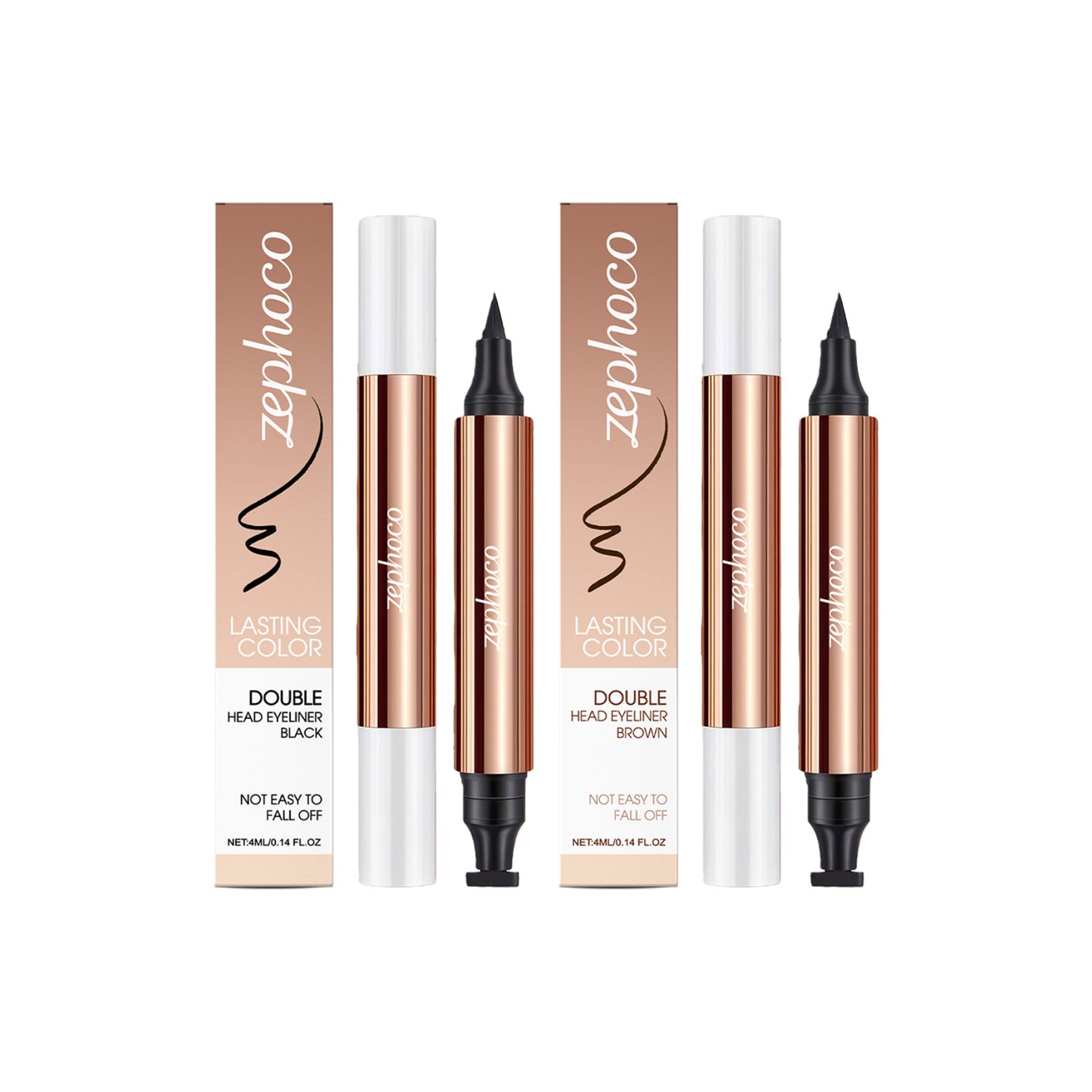 Delineador de ojos de doble punta Zephoco: delineador de precisión de doble punta