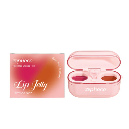 Zephoco Lip Jelly Duo Set – Rouge à lèvres fini brillant et mat