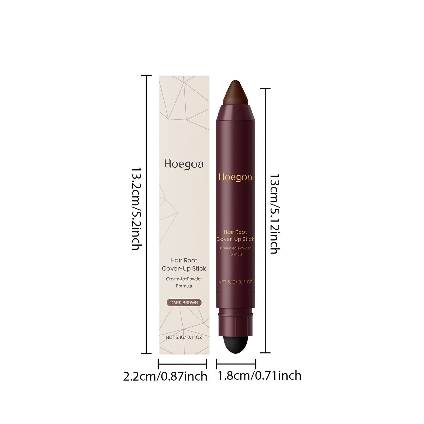 Correcteur de racines Hoegoa en stick – Formule crème-poudre 3,6 g