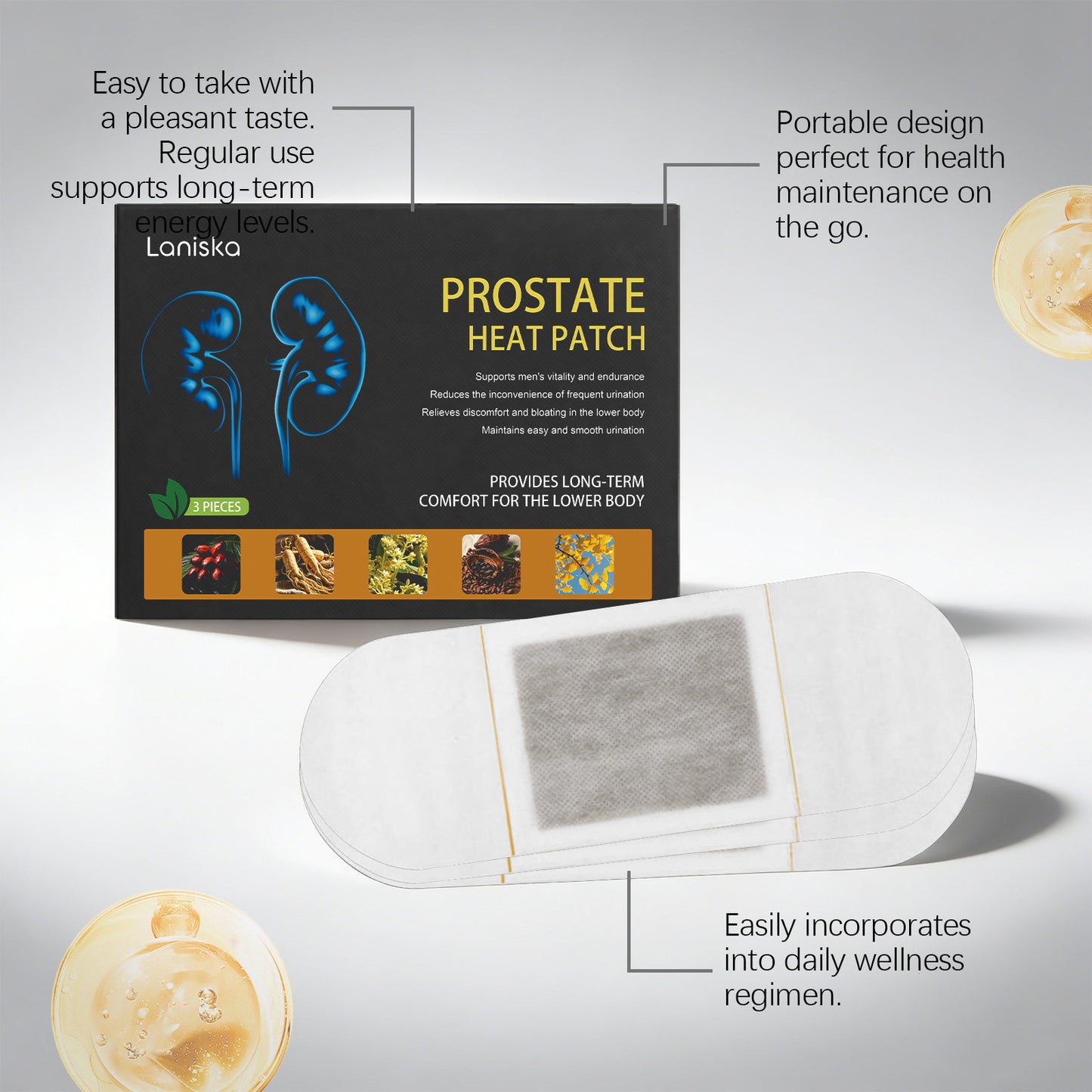 Fluvaris Men’s Warming Body Patch – Lightweight Comfort Heat Patch for Daily Care (3 Patches)