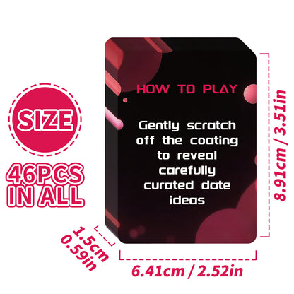 Cartes à gratter romantiques pour couples – Jeu interactif amusant (46 cartes) (18+)