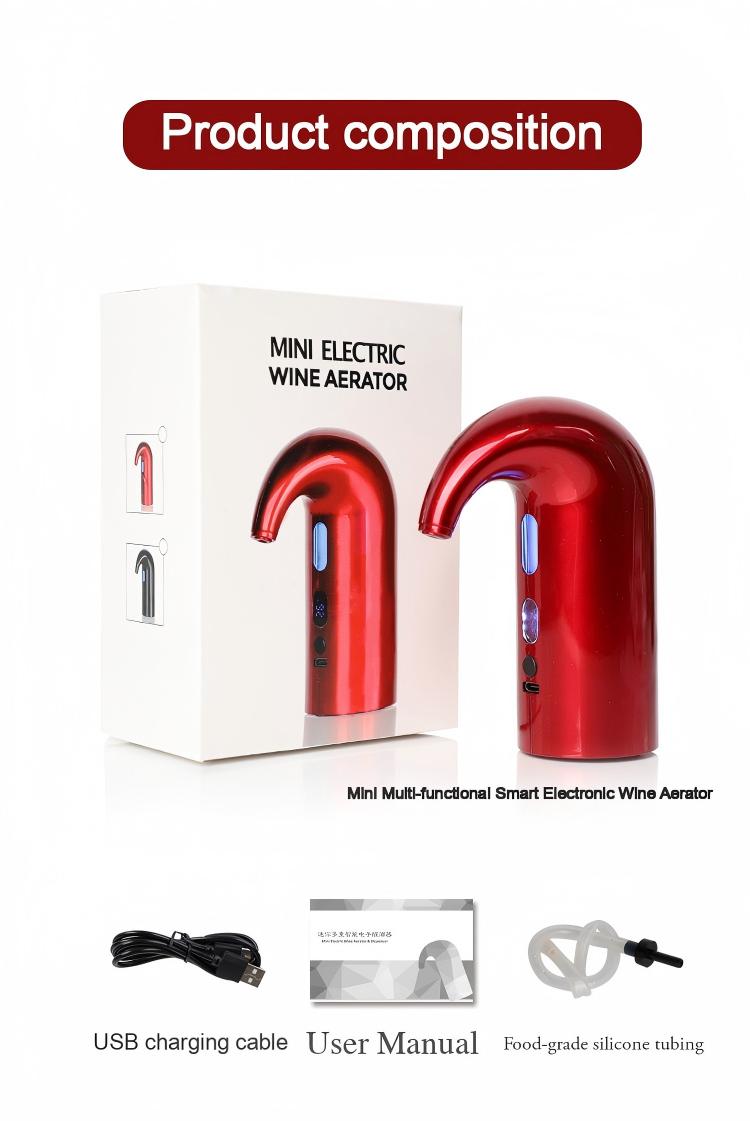 Electric Wine Aerator & Pourer – USB Rechargeable Automatic Wine Decanter