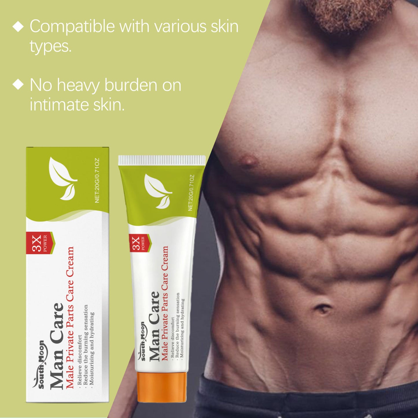 Fluvaris Men’s Intimate Care Cream – Lightweight Hydrating Skin Comfort Cream (50g)