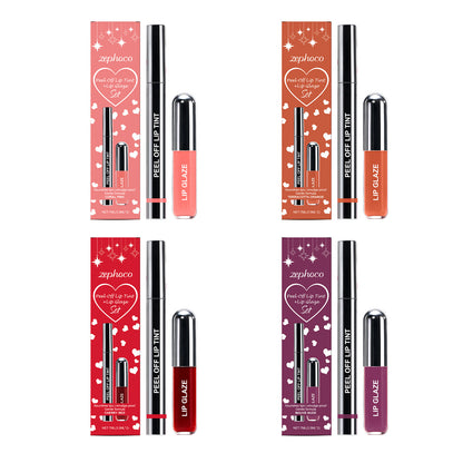 Set de tinte y brillo labial Zephoco Peel-Off: color de larga duración en varios tonos